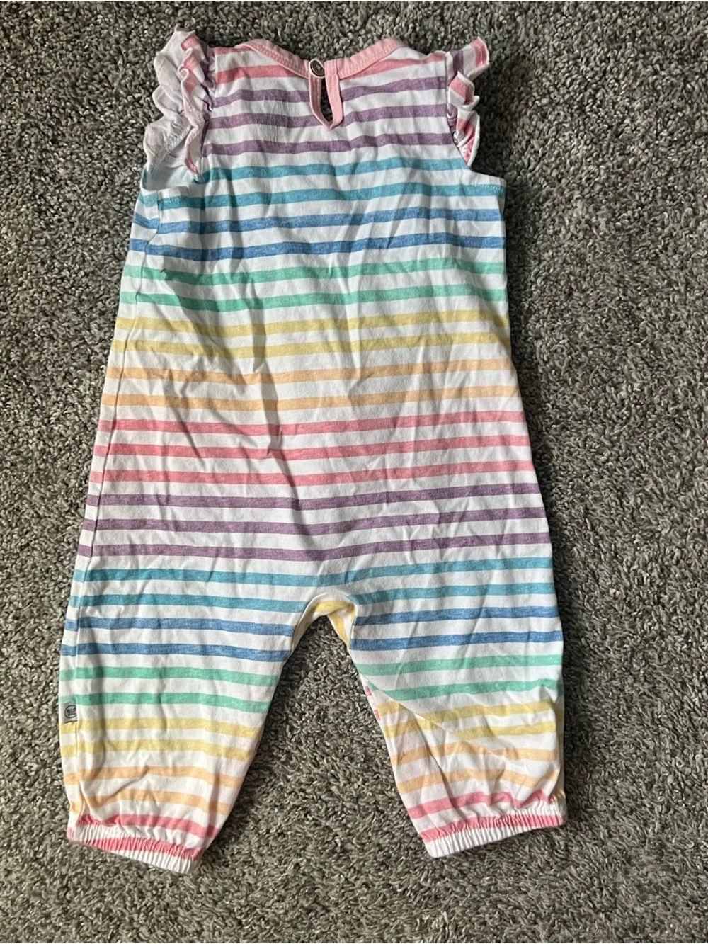 The Honest Company Rainbow Stripe Sleeveless Romper